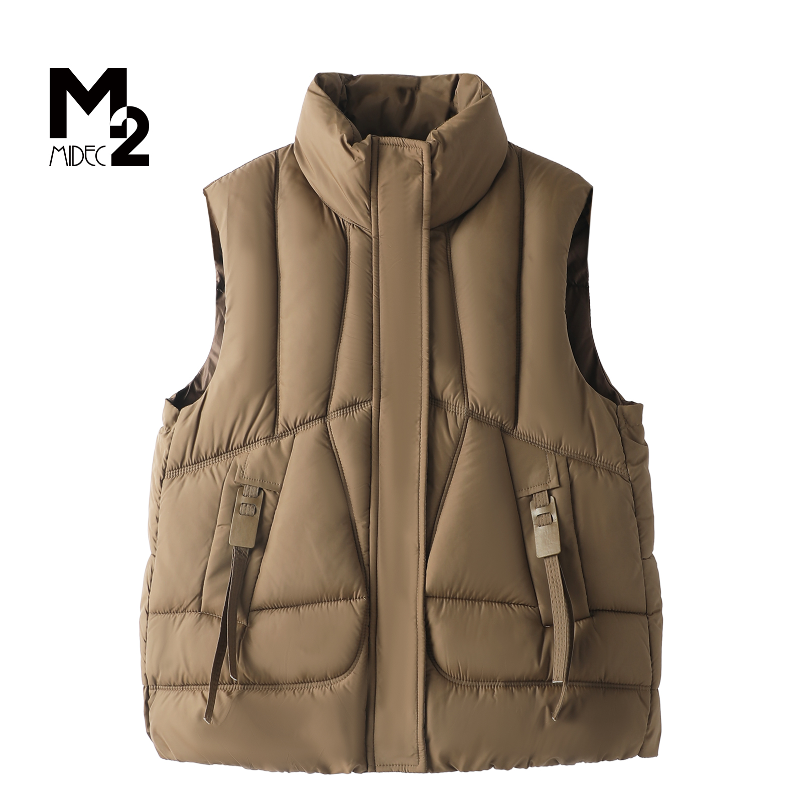 M2女装中年妈妈立领拉链棉马甲