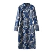 中老年妈妈中式 宽松加大码 国风改良旗袍连衣裙 春秋新款 M2M2女装