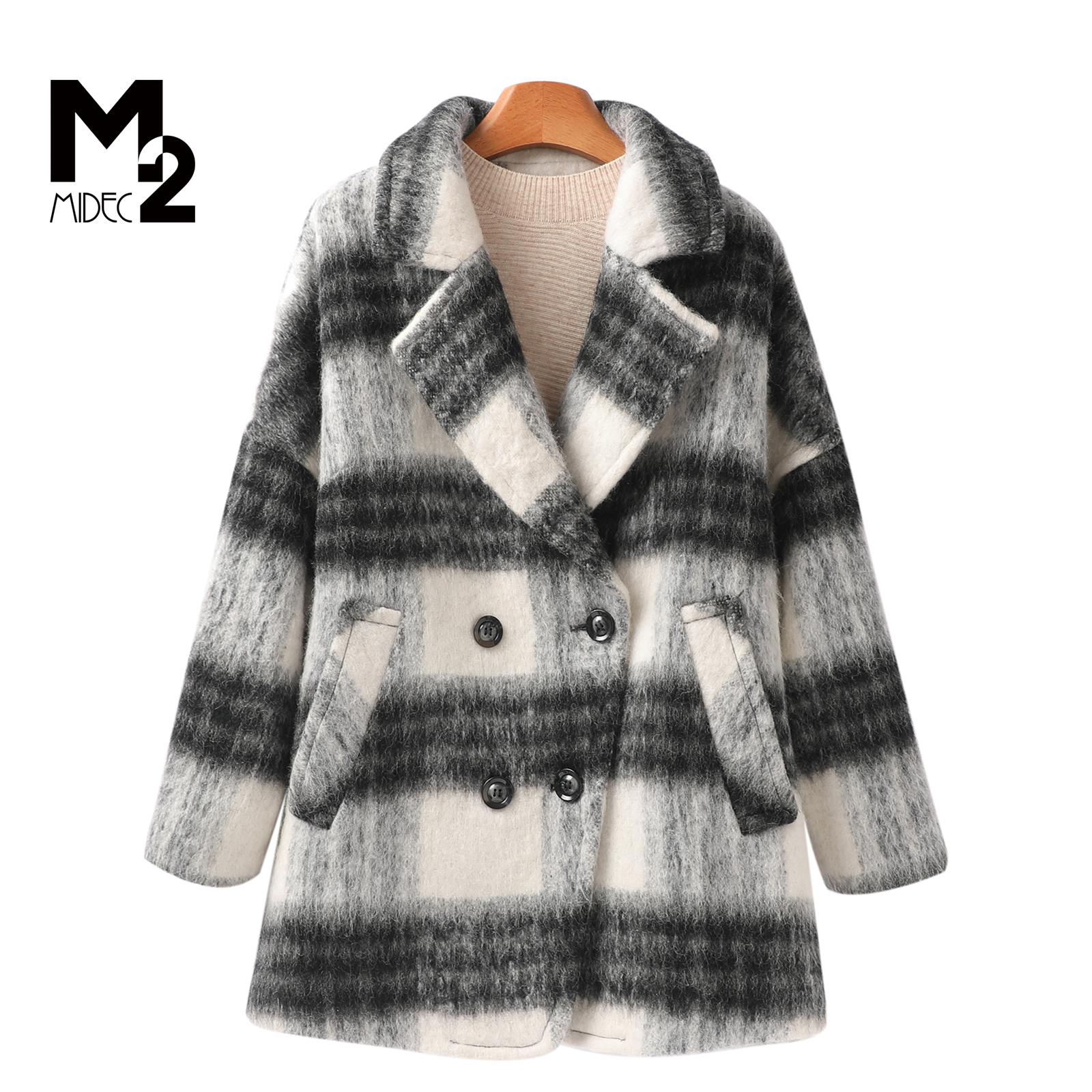 M2女装中年妈妈休闲百搭毛呢外套