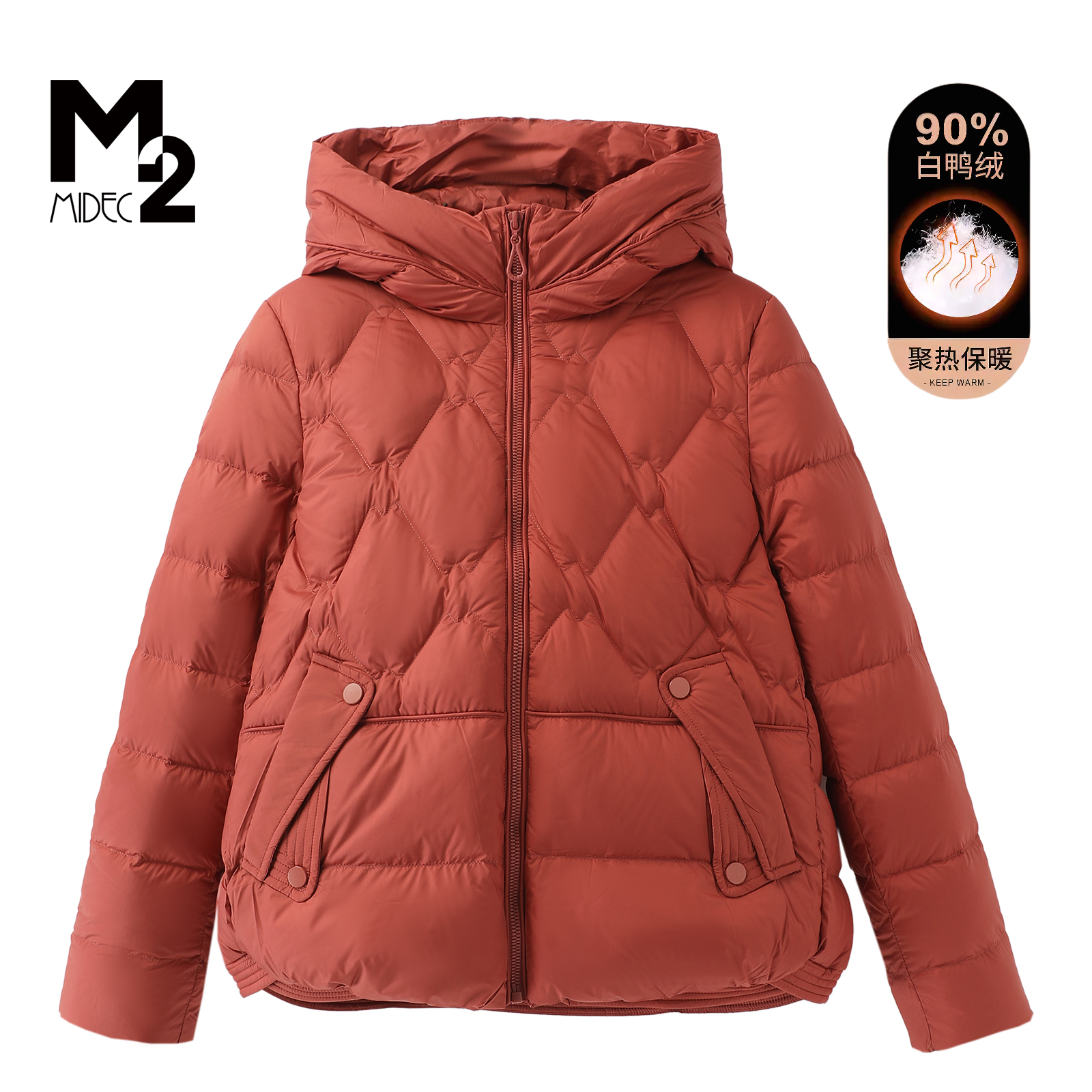 M2女装中年妈妈90白鸭绒羽绒服