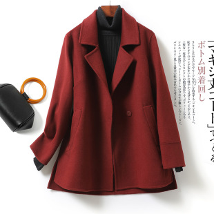 羊毛呢子大衣宽松大码 M2女装 清仓 双面呢毛呢西装 断码