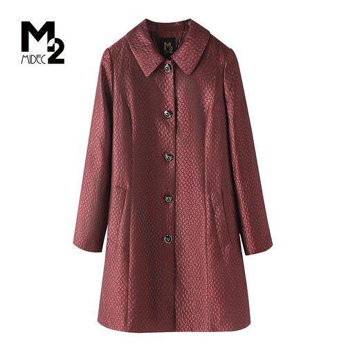 M2折扣店春秋宽松大码风衣外套