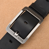 简约年轻潮人男士 皮带男青年百搭裤 带学生真皮中青年韩版 针扣腰带