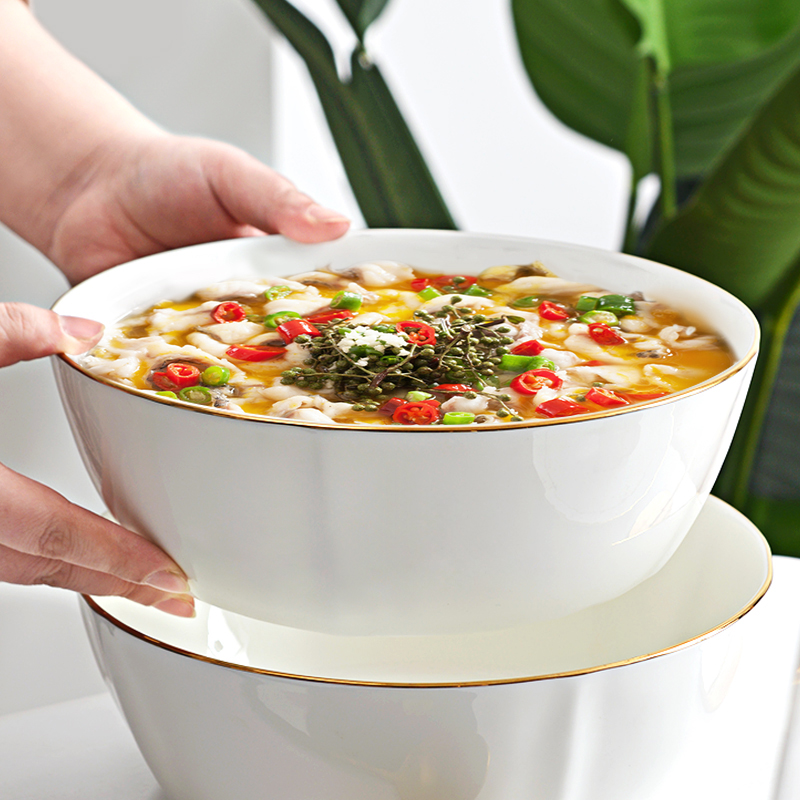 金边大汤碗家用创意酸菜9英寸