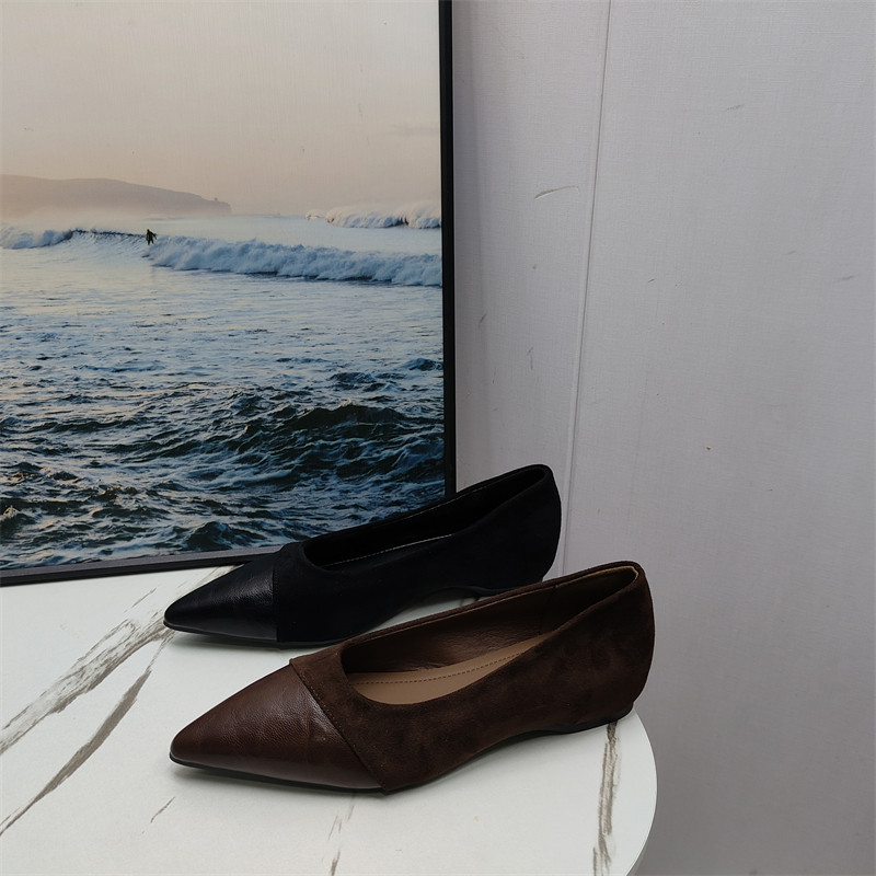 撤柜断码处理2026春季尖头拼接深口单鞋女低跟通勤百搭舒适软底鞋,女鞋,深口单鞋,淘宝优惠券,粉丝福利购,淘宝优惠卷