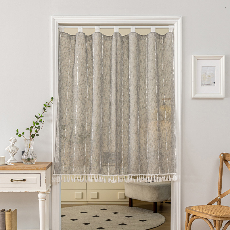 美人胚子蕾丝波点海浪-白遮挡帘