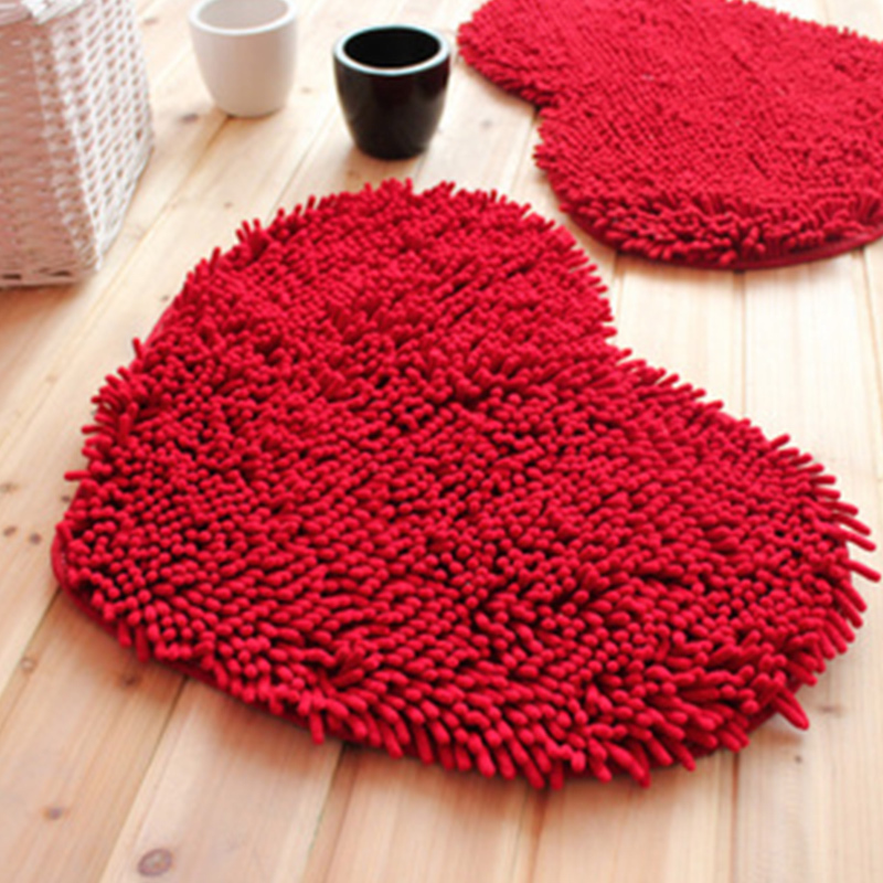 美人胚子浪漫桃心形超细纤维雪尼尔地垫门垫脚垫 喜庆防滑在类目 居家布艺, 地垫中 - 来自Buy2taobao.com提供专业的淘宝代购服务