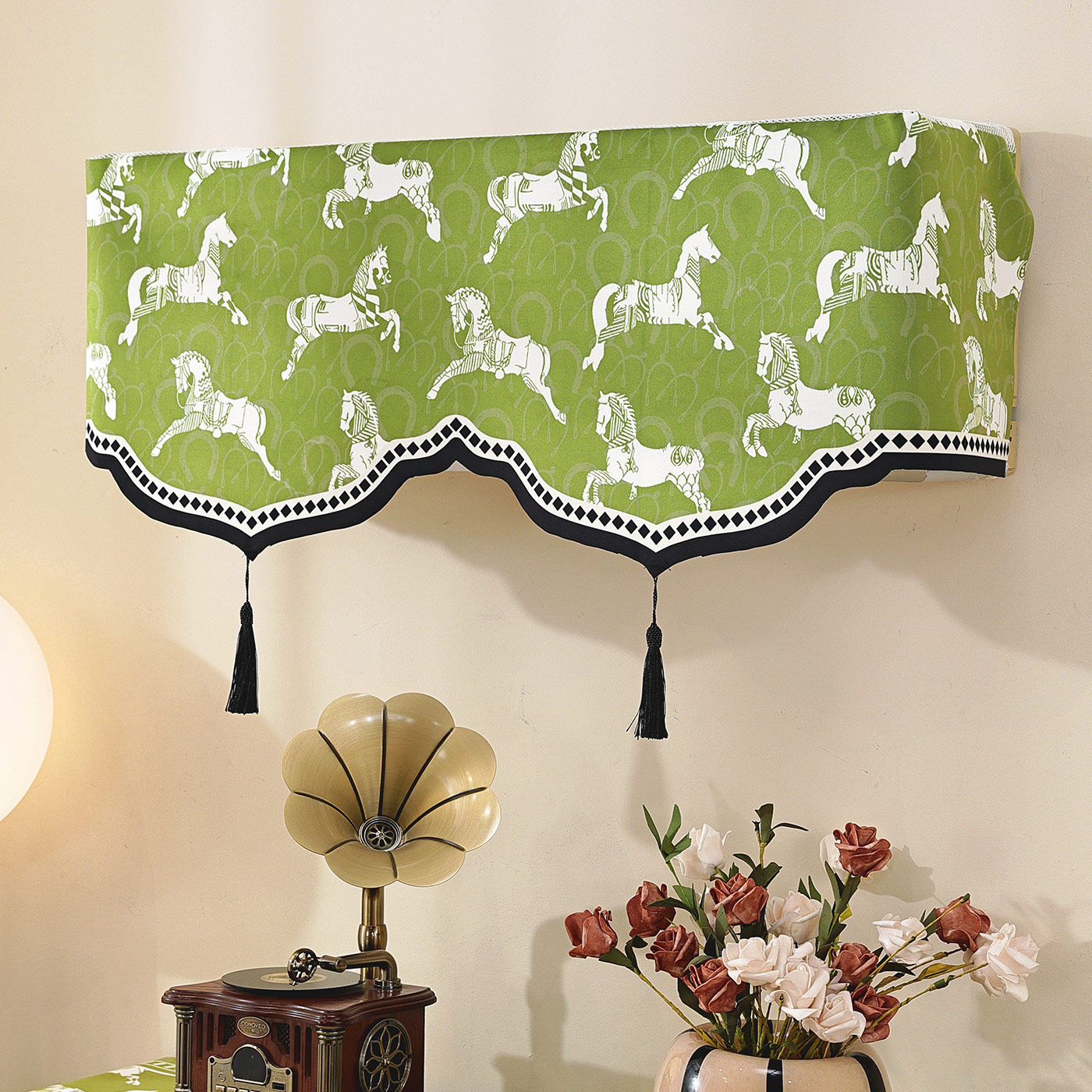 新中式空调罩挂机罩挂式空调防尘罩挡风帘子新款全包空调套子通用