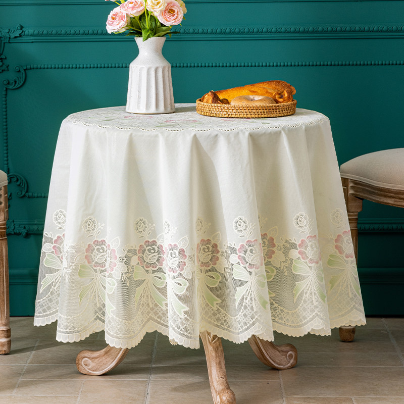 法式圆桌桌布防水防油免洗防烫圆形餐桌布台布轻奢高级感pvc桌垫,居家布艺,桌布,淘宝优惠券,粉丝福利购,淘宝优惠卷
