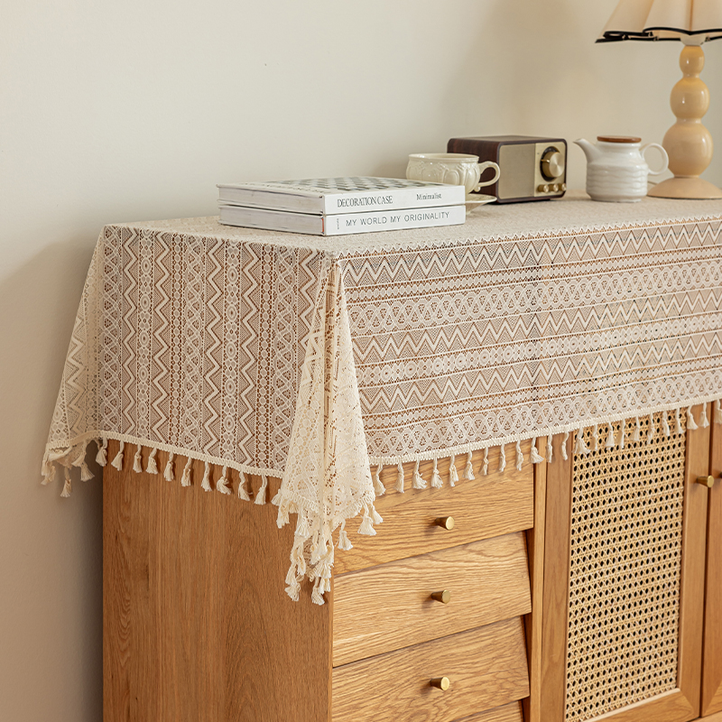 蕾丝钩花斗柜子鞋柜电视柜盖巾长条茶几台布桌布单双开冰箱盖布