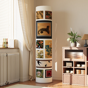 中古风国风立式空调罩圆柱柜机防尘罩通用客厅全包防晒柜机新款