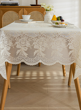 氛围感桌布防水防油免洗方桌布正方形pvc蕾丝餐桌台布方桌布塑料