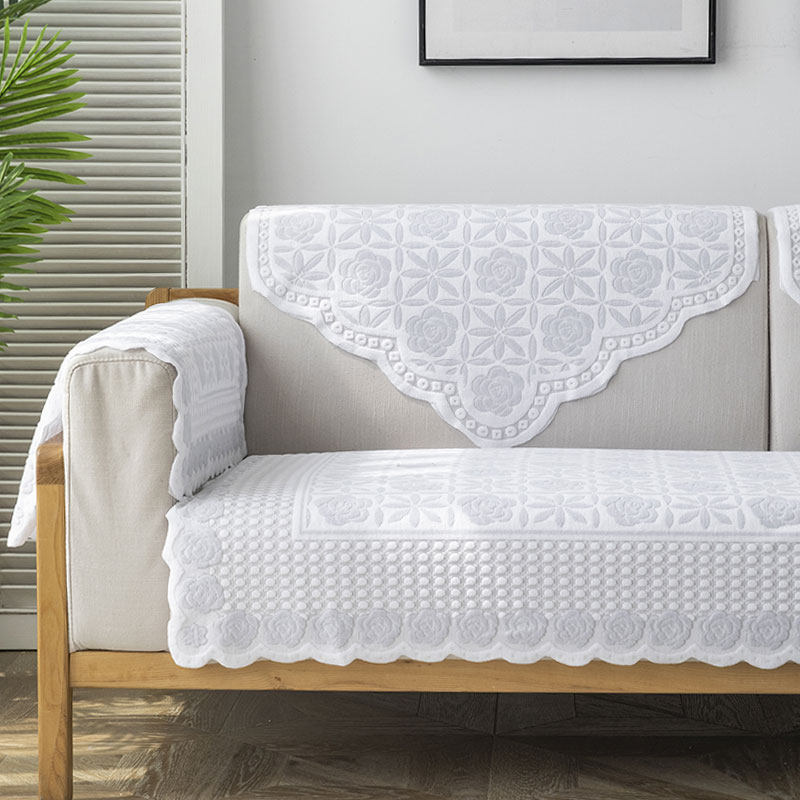 蕾丝沙发巾沙发垫靠背巾长方形全盖布罩套四季通用加厚三角巾扶手