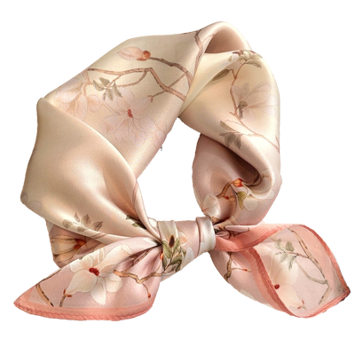 2023新款粉色100%真丝丝巾小方巾