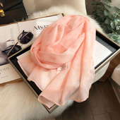 饰装 丝巾小长条纯色装 饰小领巾 2026新款 百搭雪芽色棉麻围巾女冬季