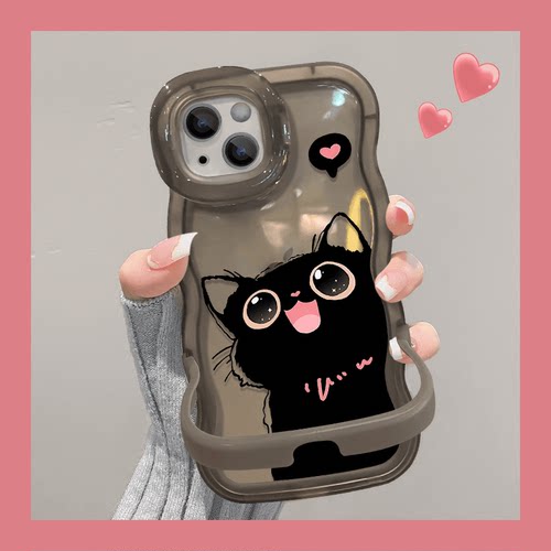 可爱猫咪双支架适用多型号手机壳