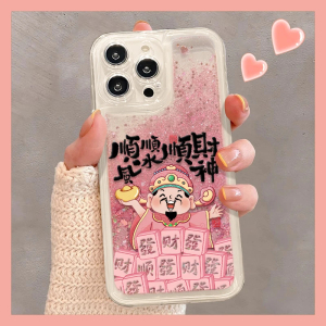 顺风顺水顺财神流沙壳适用苹果16promax手机壳iphone15/14新款华为mate60pro女Pura70荣耀magic3/Reno12/X200