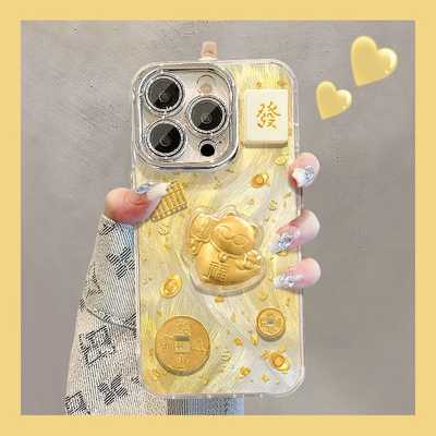 招财猫公仔适用多型号手机壳