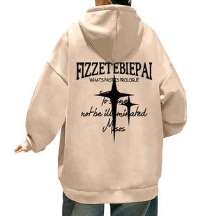 卫衣男秋冬季2025新款加绒外套重磅美式高街宽松男生潮牌连帽衣服