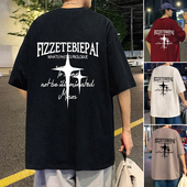 短袖 T恤男夏季 2026新款 港风潮牌高街美式 宽松半袖 ins重磅纯棉体恤