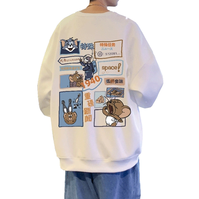 套头动漫卡通圆领卫衣男潮牌百搭