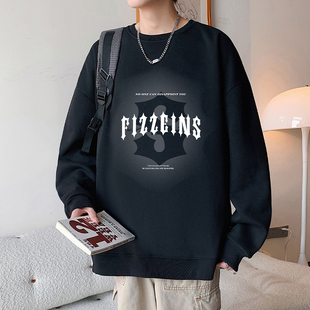 无帽卫衣男秋冬季2026新款字母休闲圆领打底衫美式运动潮牌上衣服