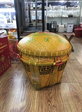 箩筐温州女方陪嫁习俗竹编箩筐风俗扁担