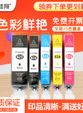 佳翔 适用佳能CLI-826BK墨盒MG8280 MG8180彩色墨水MG6280 MG6180喷墨打印机PGI-825 PGBK黑色CLI-826GY灰色