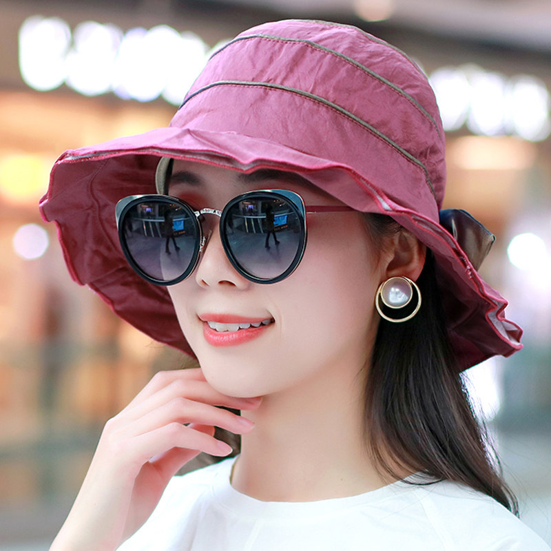 帽子女士夏季韩版可折叠防晒遮阳帽户外休闲太阳帽可折叠透气凉帽