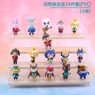 盲盒手办跨境亚马逊动物森友会生日蛋糕摆件配件烘焙情景装扮手办