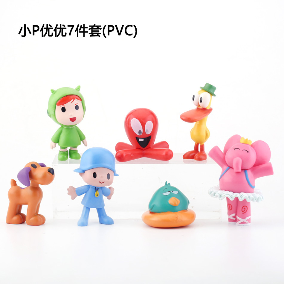 盲盒手办q版实心小p优优7款蛋糕摆件玩具生日烘焙pvc公仔摆件插件