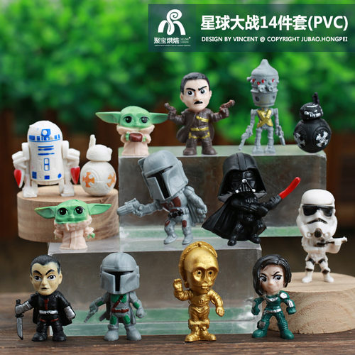 盲盒手办星球大战尤达宝宝 曼达洛人黑武士白兵公仔摆件手办车载