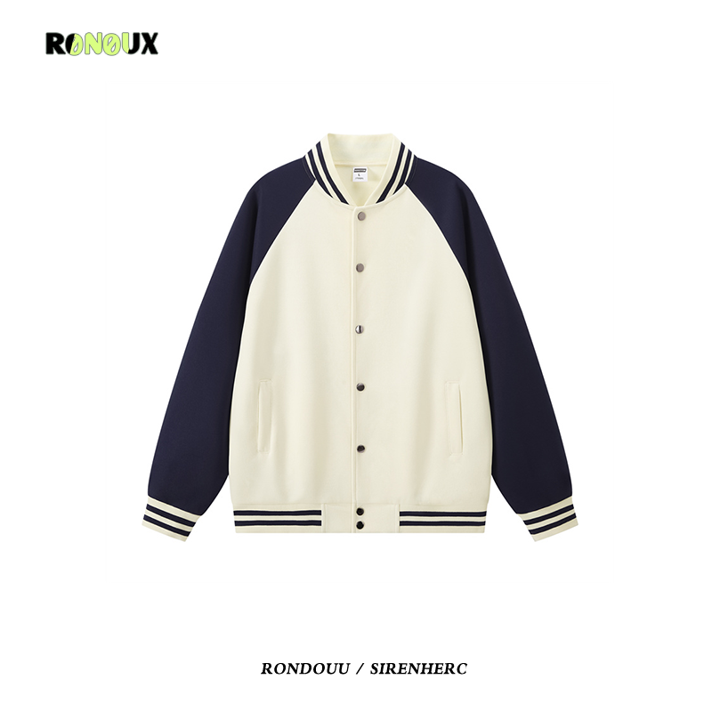 美式复古插肩袖卫衣外套女春秋薄款韩系慵懒风宽松情侣棒球服开衫