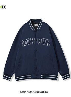 HIPHOP潮牌美式棒球服外套男女春秋学院风宽松休闲情侣飞行员夹克