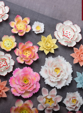 牡丹佛堂摆件玄关装饰品创意陶瓷