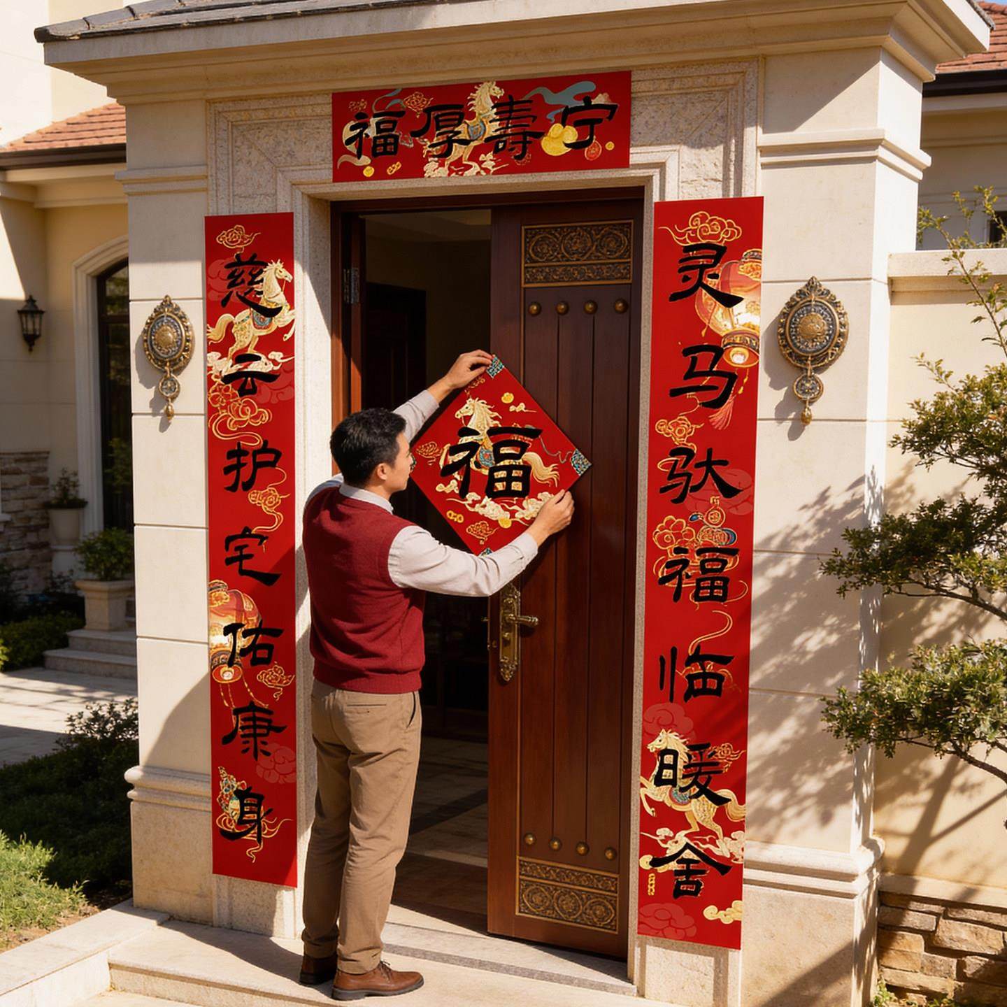 马年新款高档空白手写宣纸对联新年加厚春联对联纸门神斗方套装,节庆用品/礼品,对联,淘宝优惠券,粉丝福利购,淘宝优惠卷