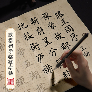 中楷毛笔字帖欧体毛笔字套装书法临摹成人练字帖中楷静心醉翁亭滕王阁序兰亭集序楷书初学者入门软笔描红套装