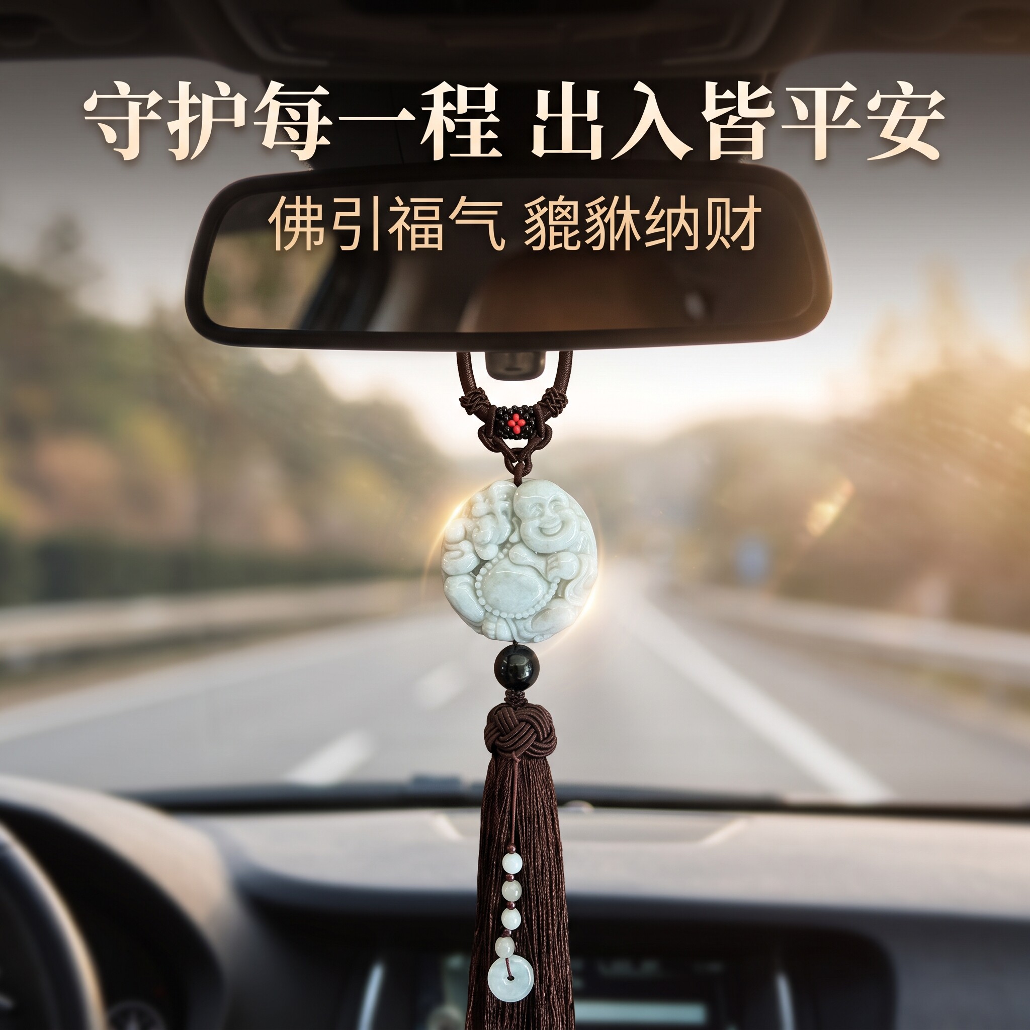 轩胜堂汽车挂饰翡翠带证书