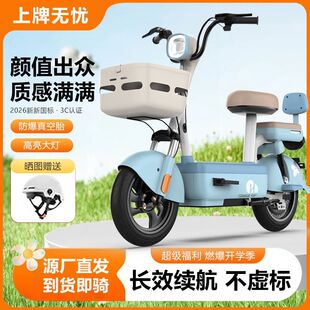新国标电动车新款电动自行车高续航电池时尚小型代步万人迷