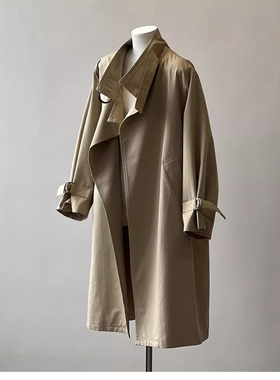 2025春季高品质中长款D字扣风衣外套女春秋季新款韩版宽松过膝