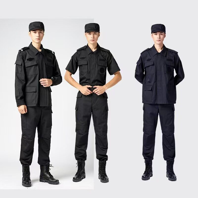 夏季执勤服短袖衬衣工作服保安服黑色春秋冬四季款套装男女款