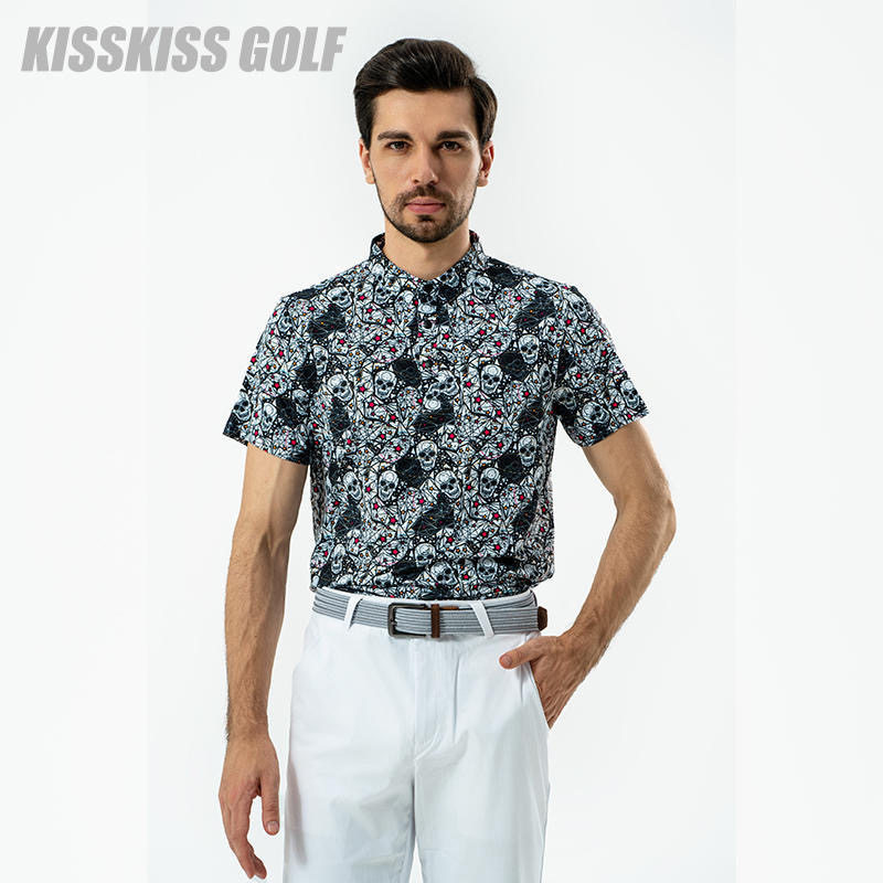KISSKISSGOLF骷髅王系列—男士印花短袖T恤高尔夫运动休闲个性T恤