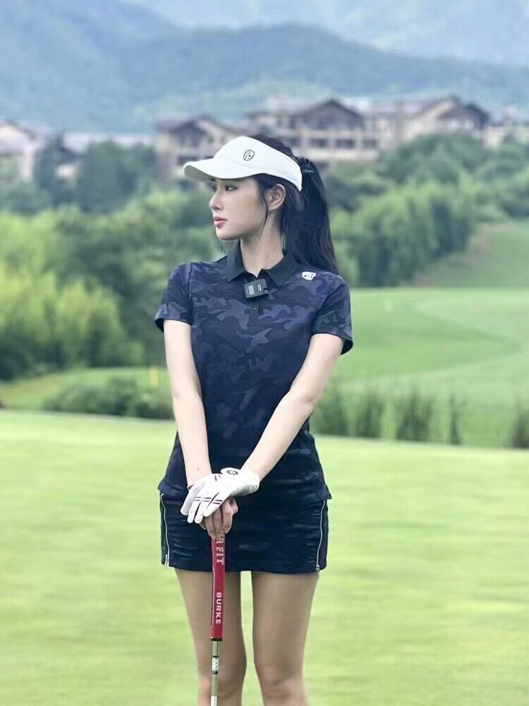 KISSKISSGOLF高尔夫女士迷彩拉链裙时尚创意百搭裙裤运动半身裙
