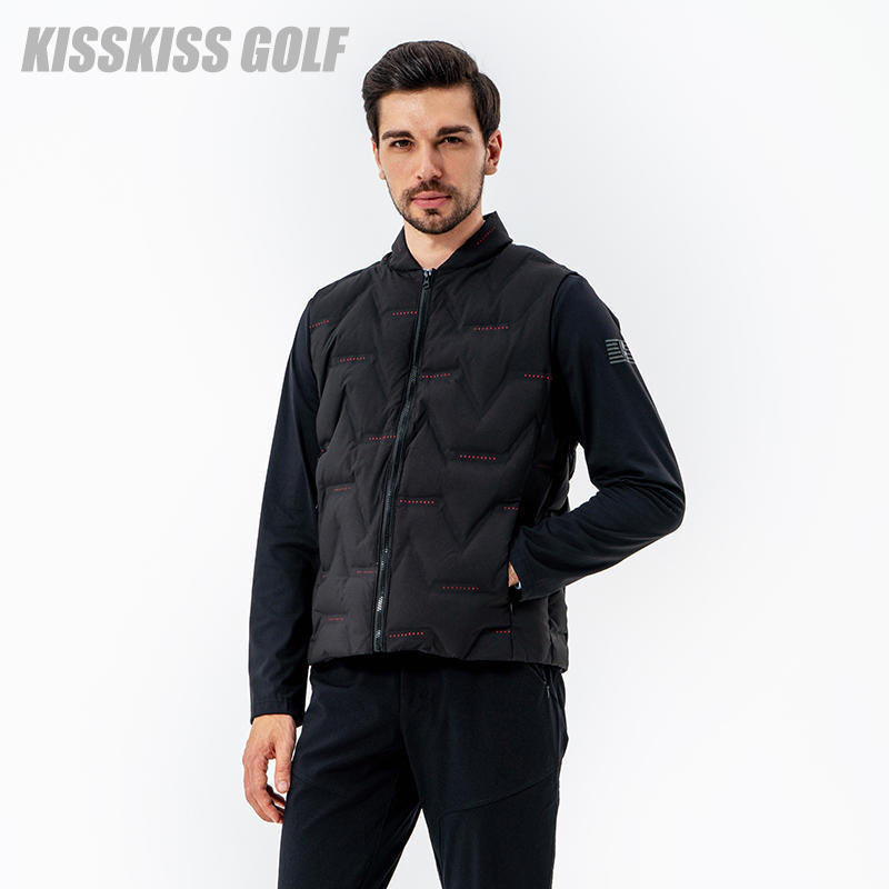 KISSKISSGOLF高尔夫男装假两件羽绒外套运动休闲秋冬羽绒外套男装