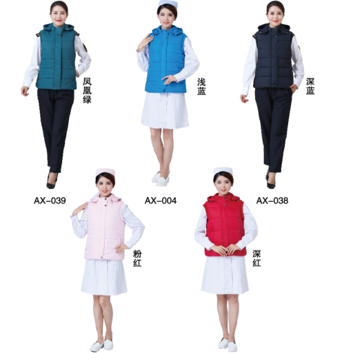 立恩之诺医生冬装马甲护士服棉衣半袖保暖袄外套小款樱花遇丝绵袄