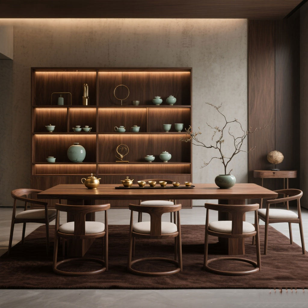 新中式黑胡桃白蜡木禅意大气茶桌椅组合办公室酒店民宿别墅茶台,住宅家具,家用茶台/茶桌,淘宝优惠券,粉丝福利购,淘宝优惠卷