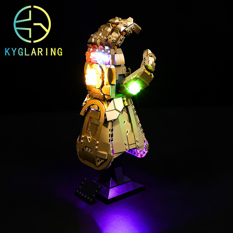 KY可匀适用于乐高76191无限手套漫威超级英雄系列玩具积木LED灯饰