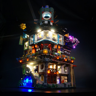 可匀适用于乐高70620幻影忍者城LED积木配套灯饰灯光灯组DIY配件