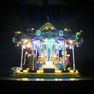 可匀kyglaring积木灯饰适用于乐高10257旋转木马灯饰灯光灯组