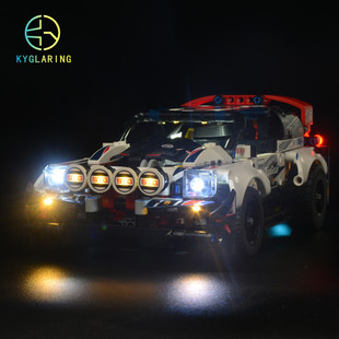 KY可匀适用于跑车玩具乐高42109TopGear拉力赛车系列积木led